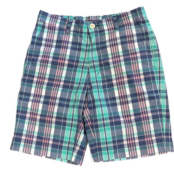 Vineyard Vines Other - Vineyard Vines Mens Size 28 Pink and Green Madras Plaid Breaker Shorts